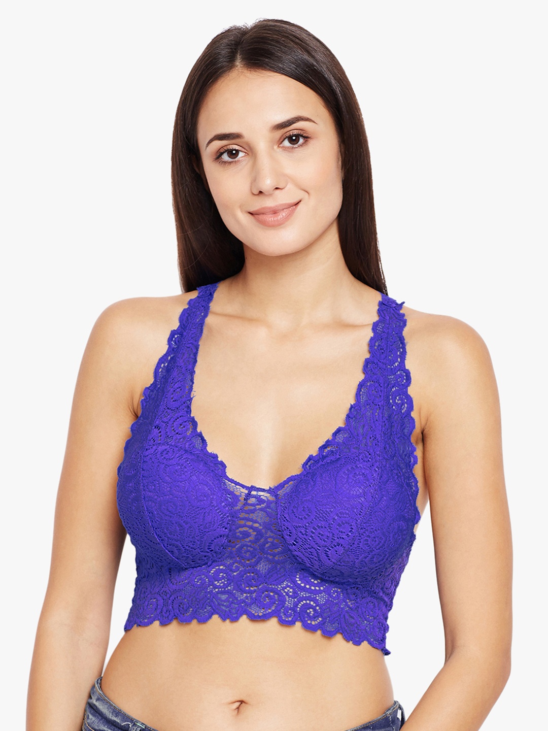 

Lebami Purple Lace Non-Wired Lightly Padded Bralette Bra 1898-Purple_30