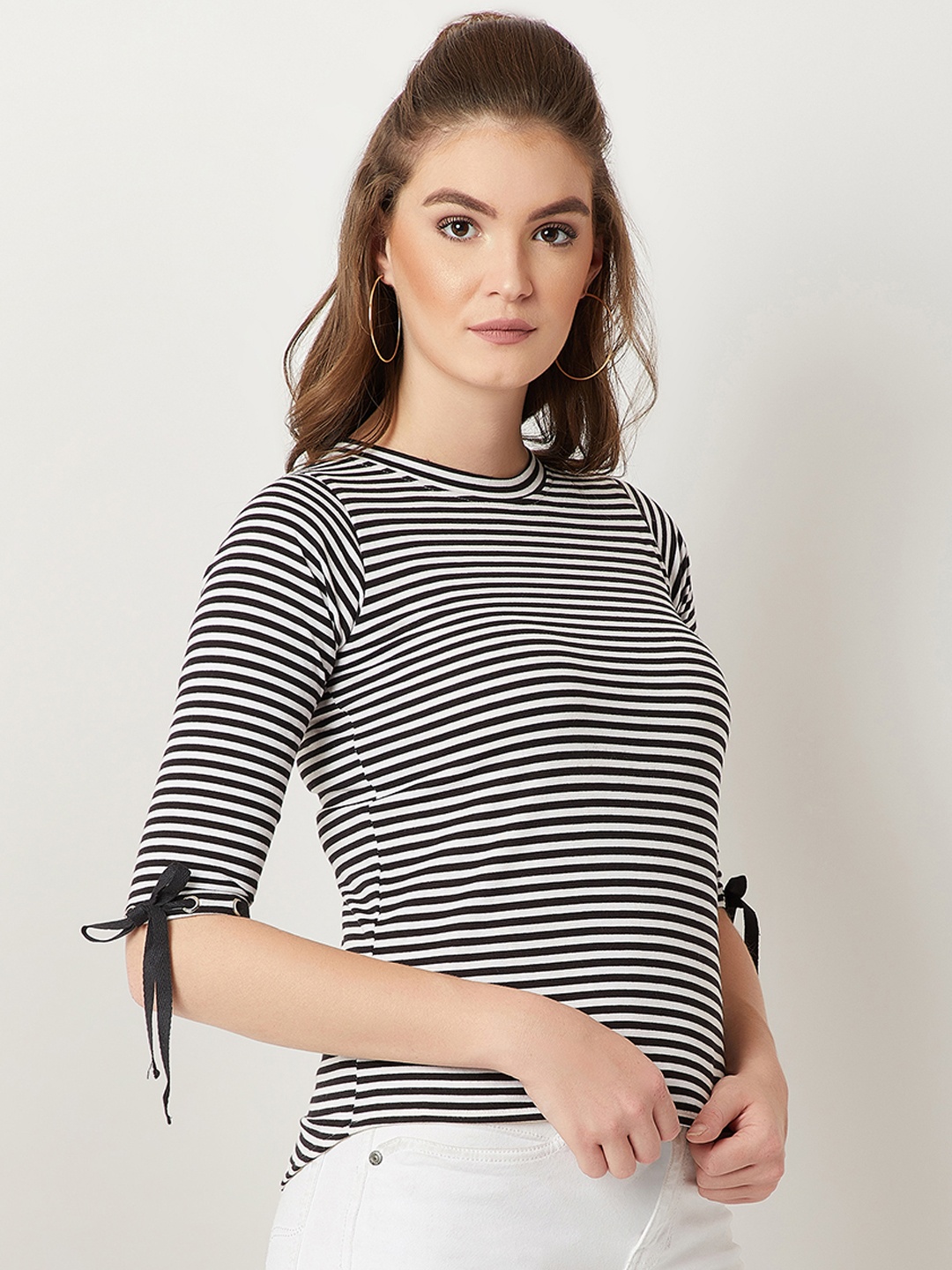 

Miss Chase Women Black Striped Top