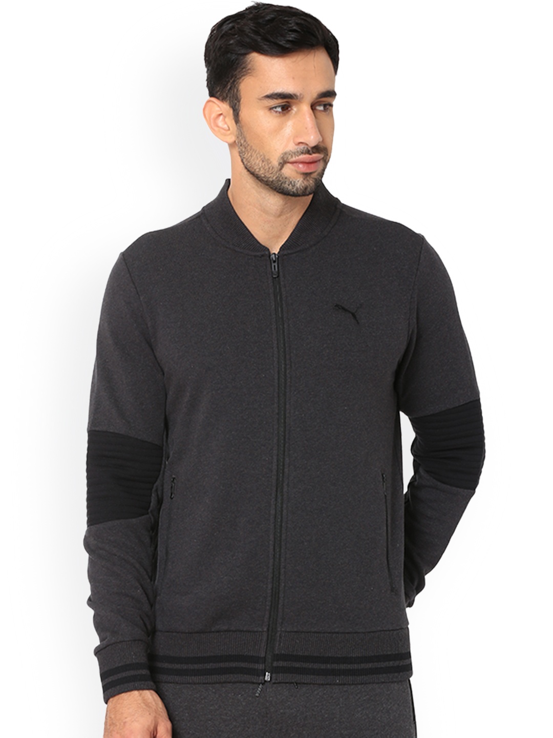 

Puma Men Grey Solid Sporty Track Jacket