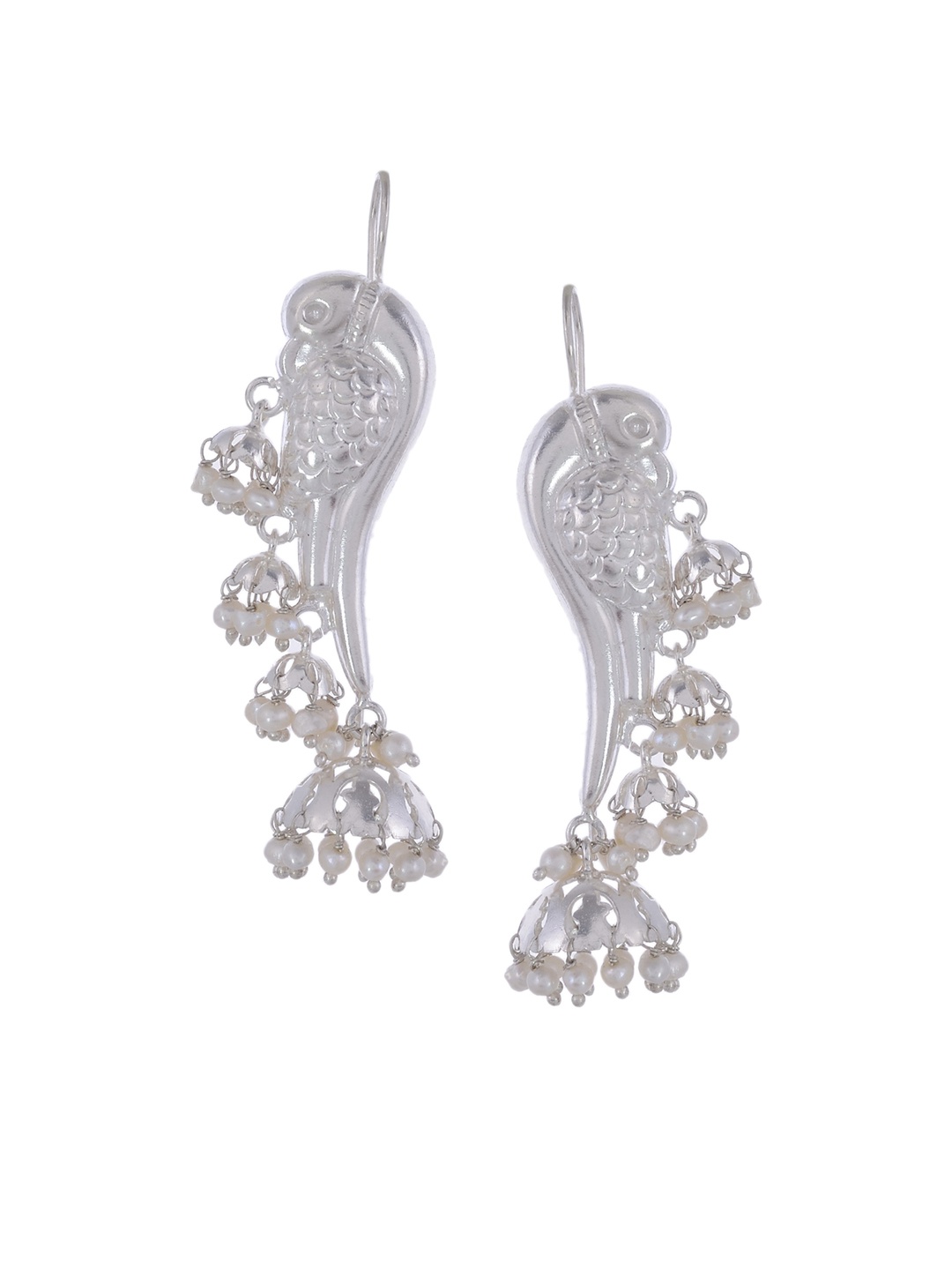 

Silvermerc Designs Silver-Toned Circular Drop Earrings