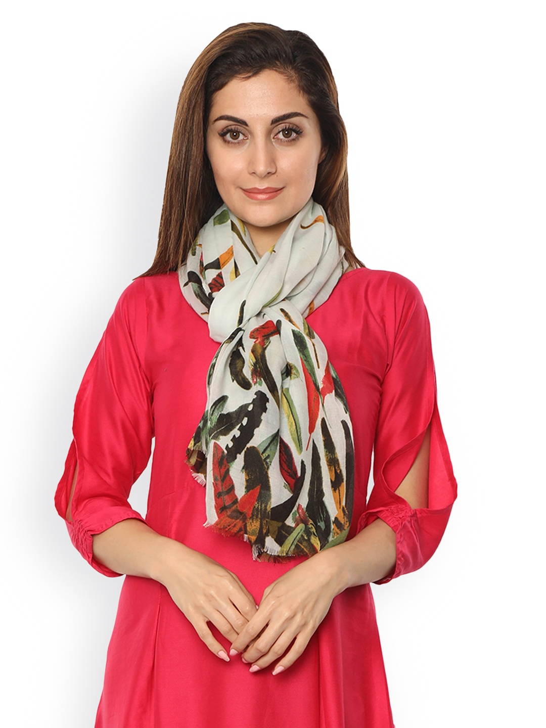 

FabSeasons Off-White & Black Printed Scarf