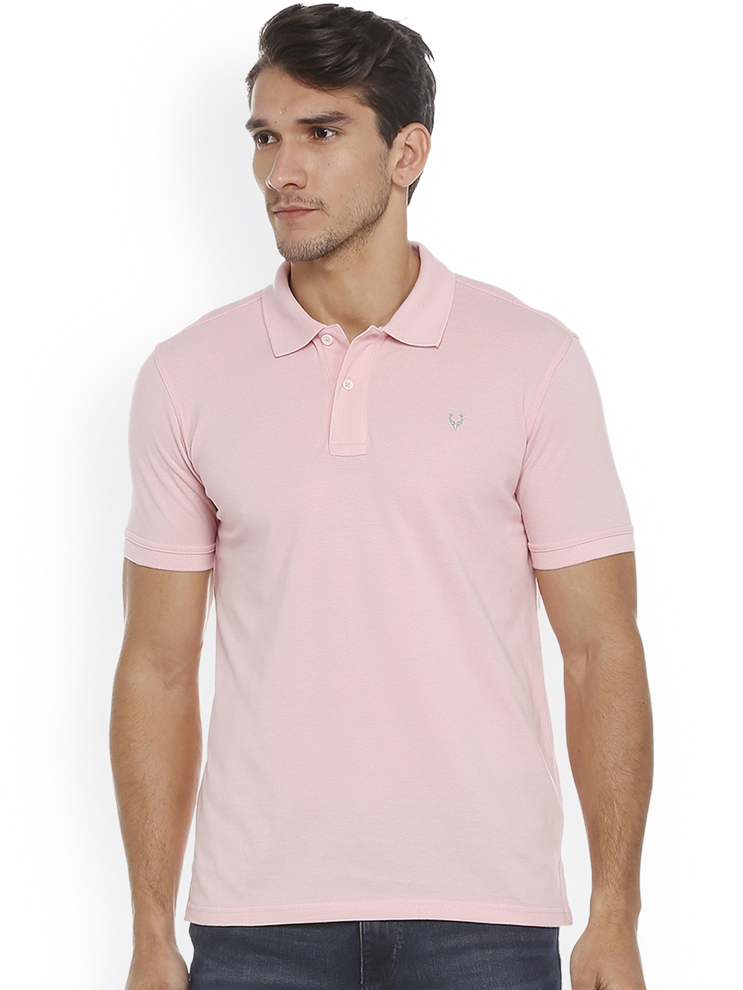 

Allen Solly Men Pink Solid Polo Collar T-shirt