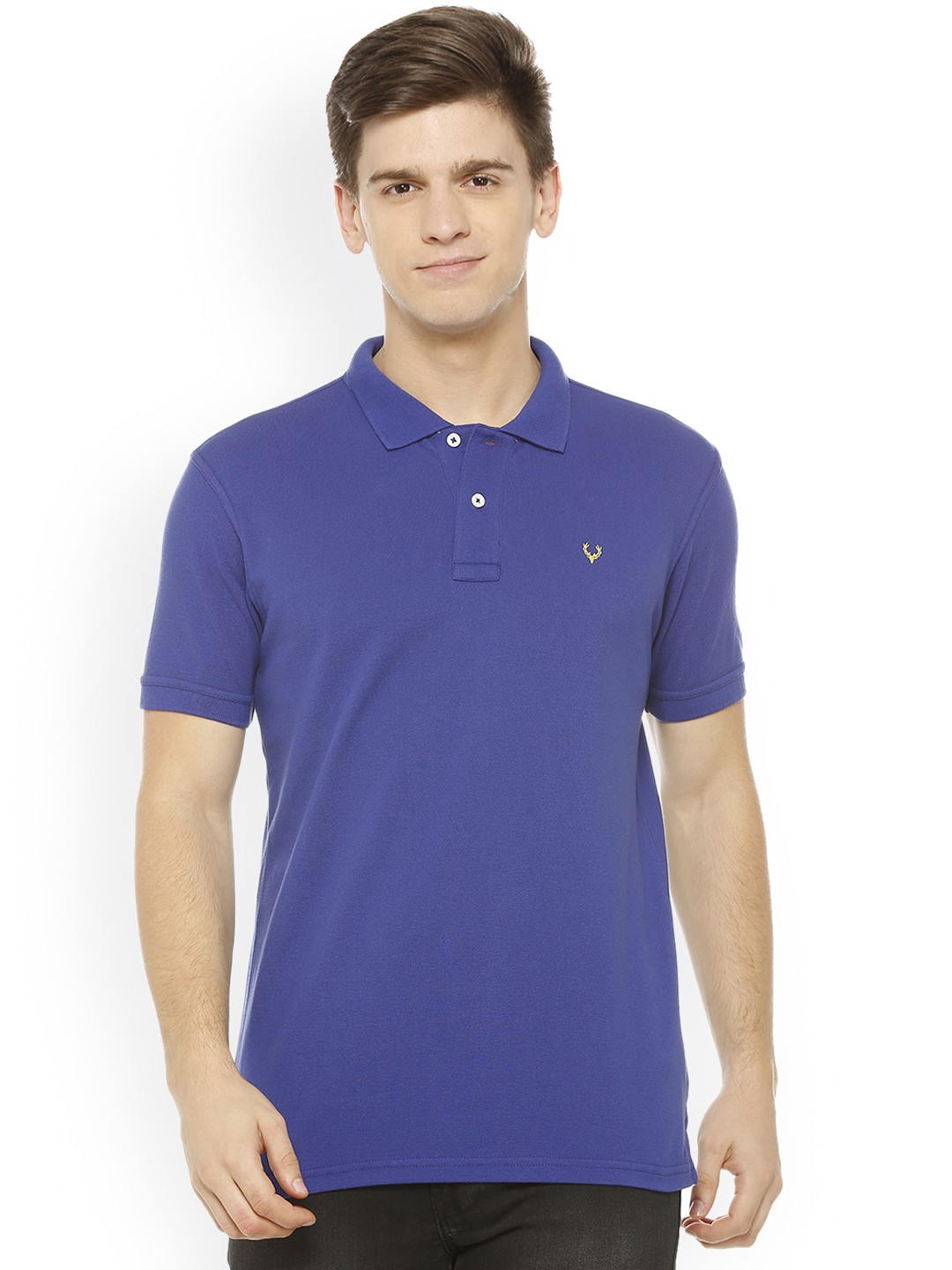 

Allen Solly Men Blue Solid Polo Collar T-shirt