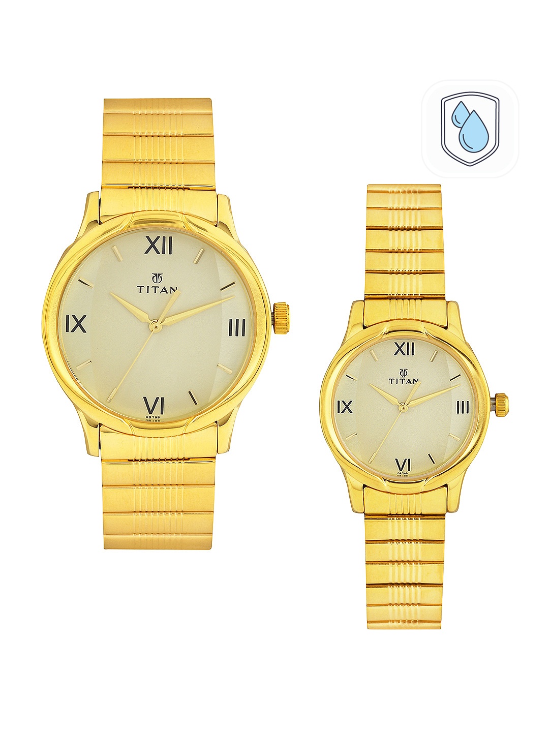 

Titan Bandhan Set of 2 His & Her Beige Dial Watches NF15802490YM02