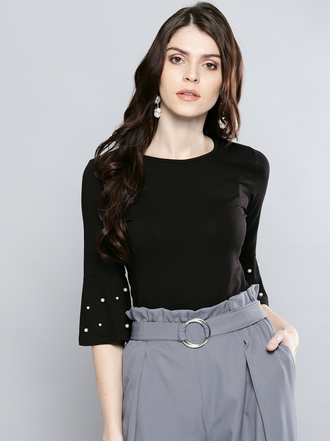 

Harpa Women Black Solid Top