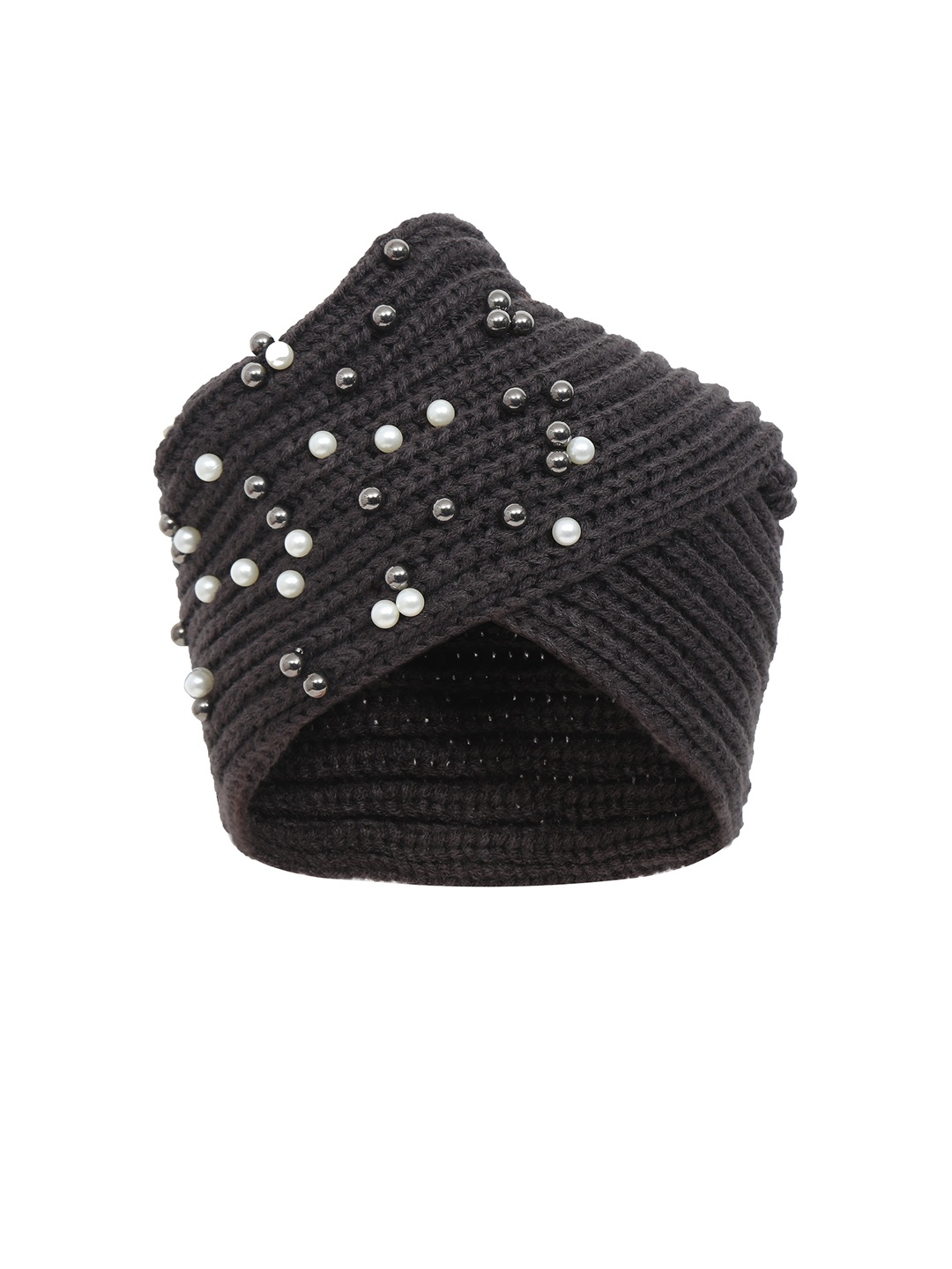 

FabSeasons Women Charcoal Grey Embellished Skull Cap