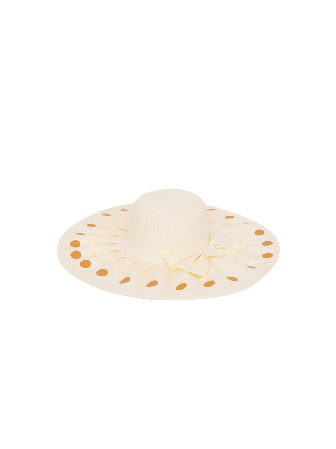 

FabSeasons Women Cream-Coloured Polka Dot Printed Sun Hat