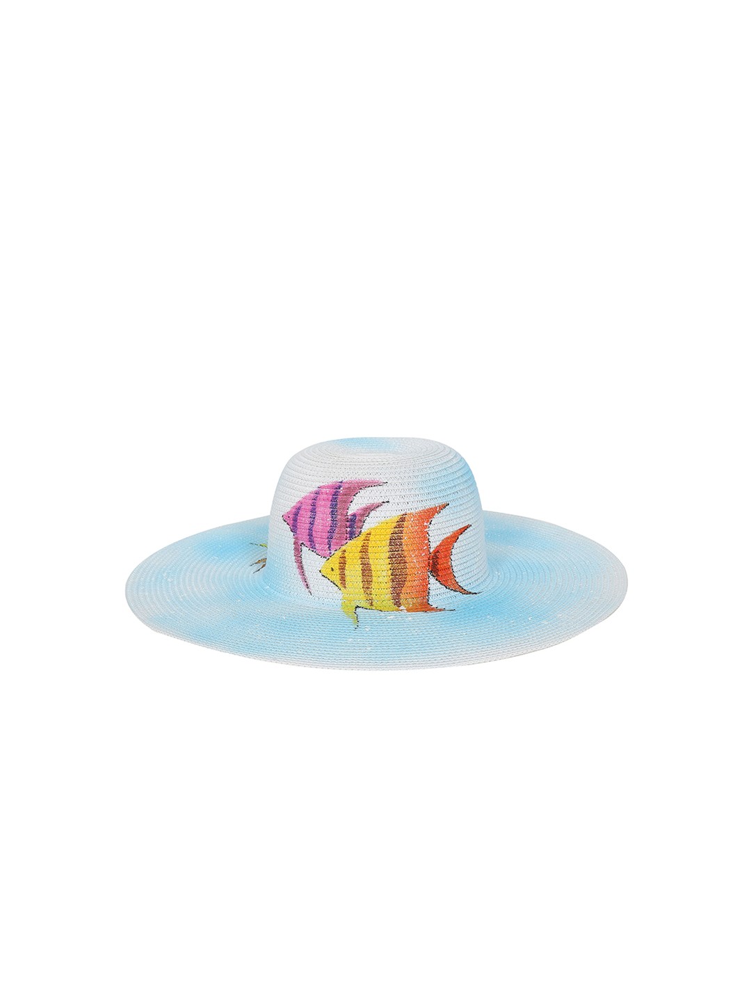 

FabSeasons Women White & Blue Printed Sun Hat