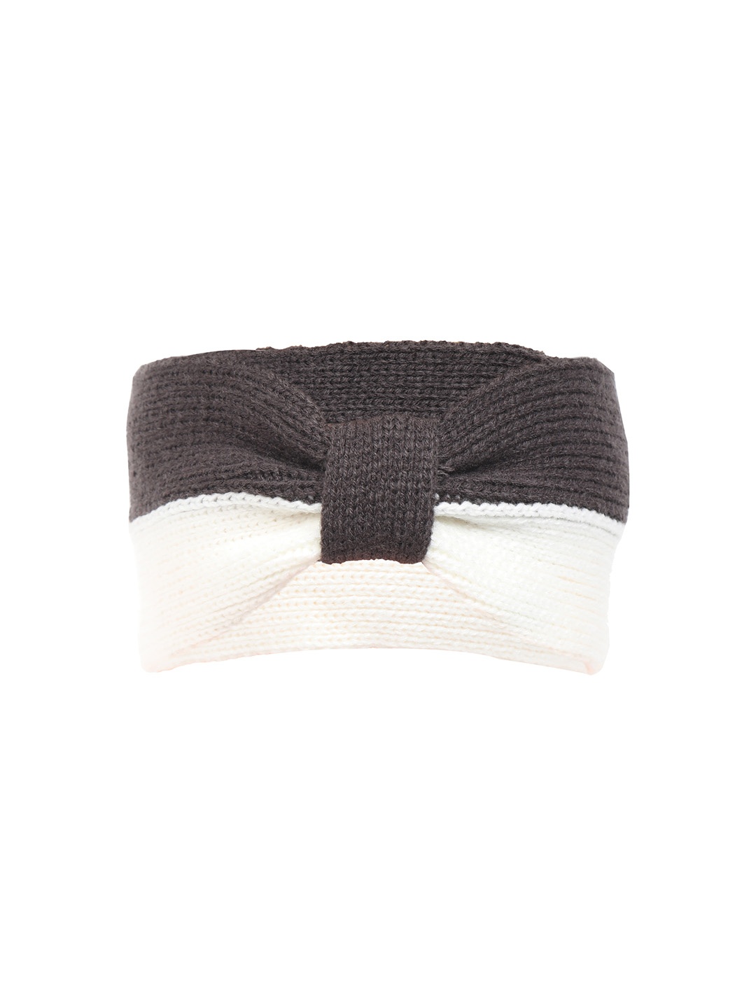

FabSeasons Women Charcoal Grey & White Colourblocked Beanie