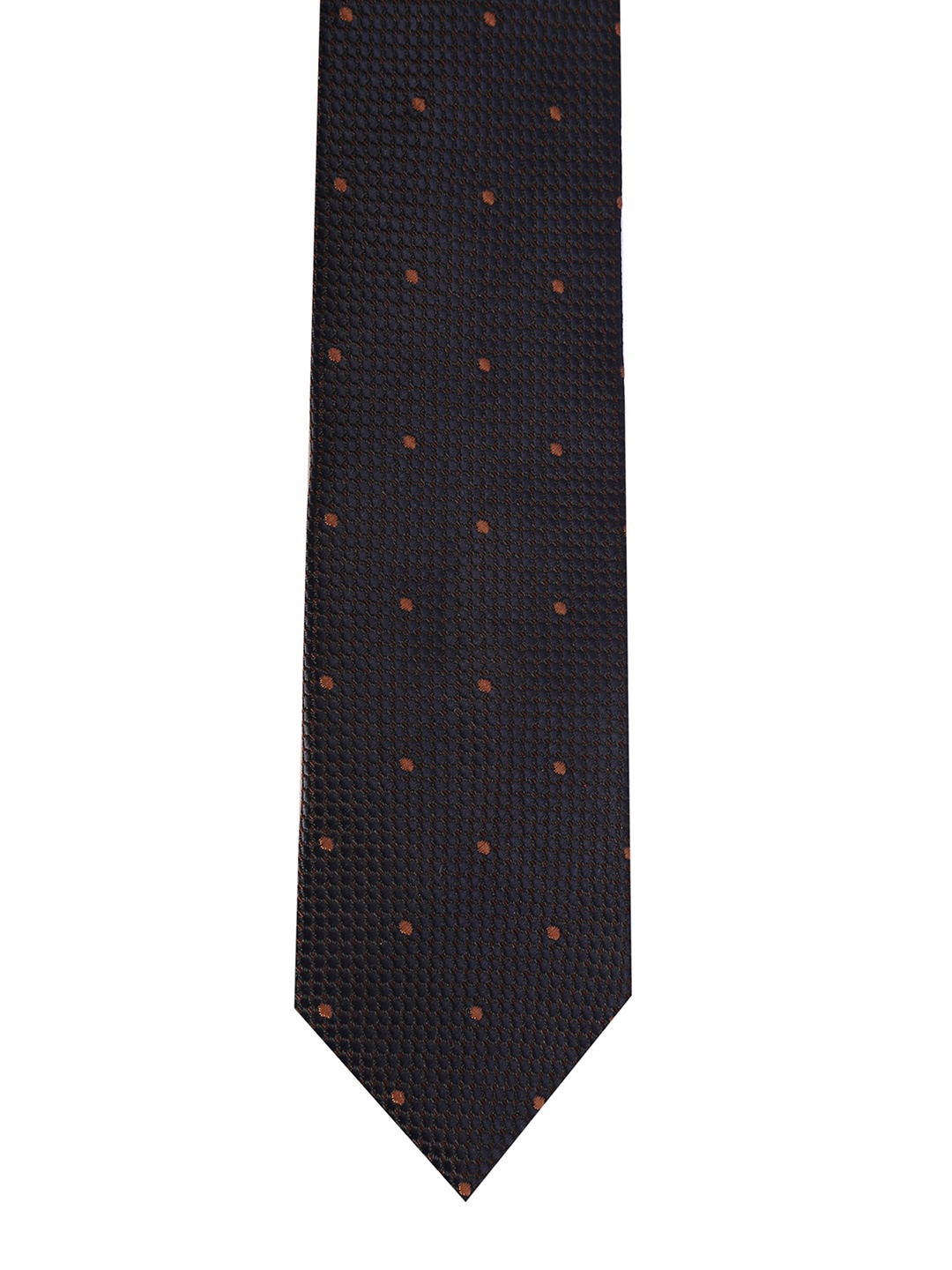 

V Dot Navy Blue Woven Design Broad Tie