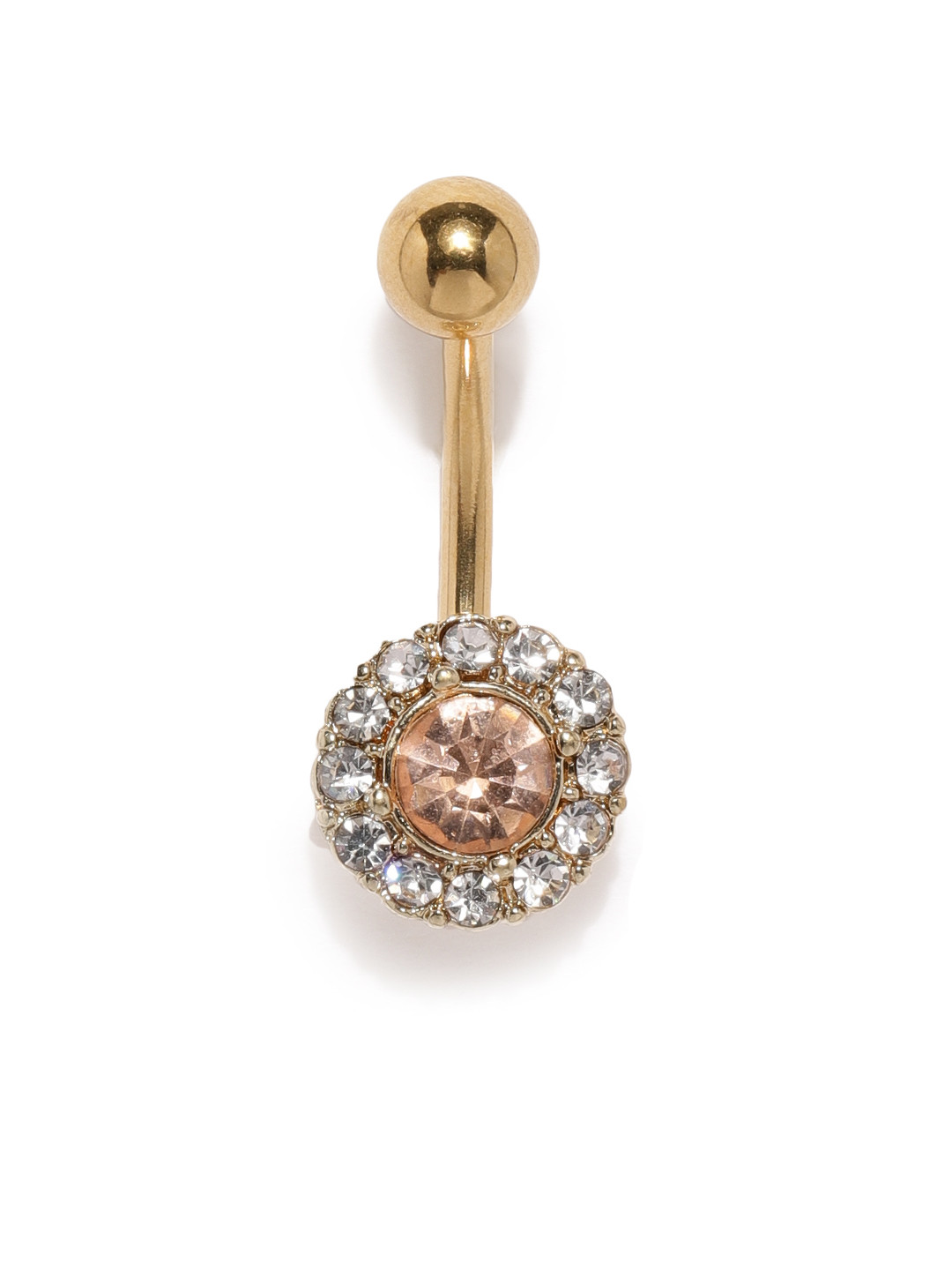 

Accessorize Gold-Toned & Pink Belly Bar
