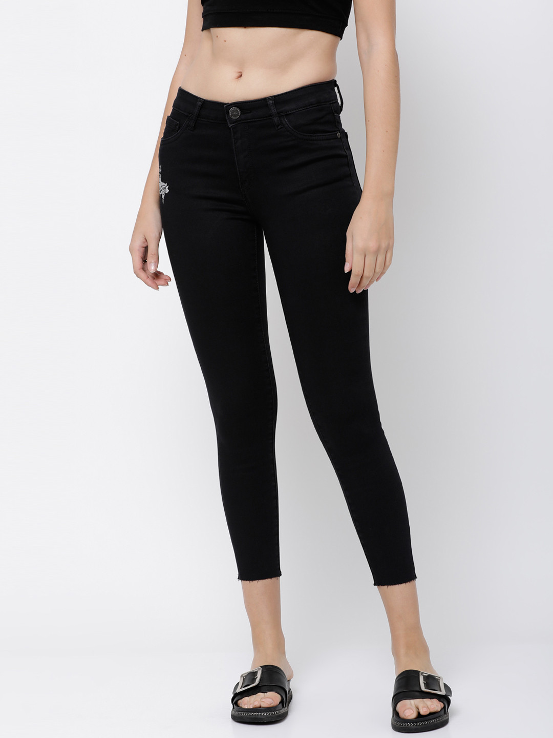 

Tokyo Talkies Women Black Super Skinny Fit Mid-Rise Clean Look Jeans