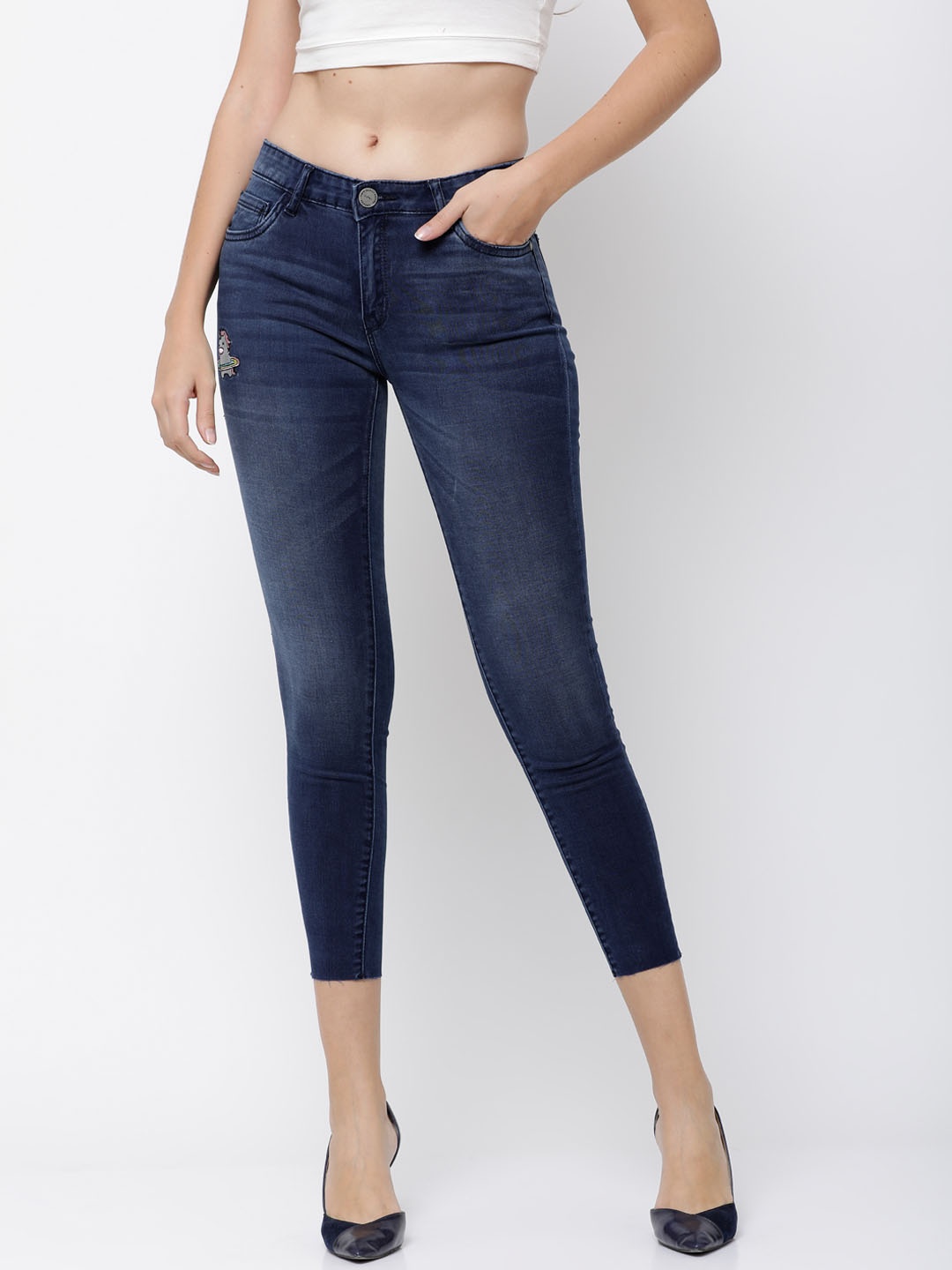 

Tokyo Talkies Women Blue Super Skinny Fit Mid-Rise Clean Look Jeans