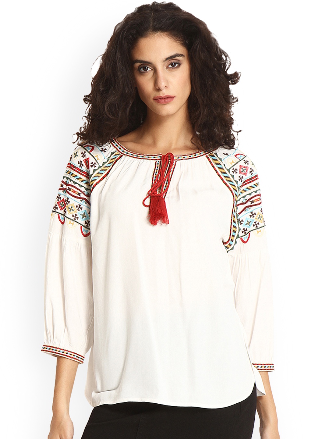 

Gipsy Women White Solid Top