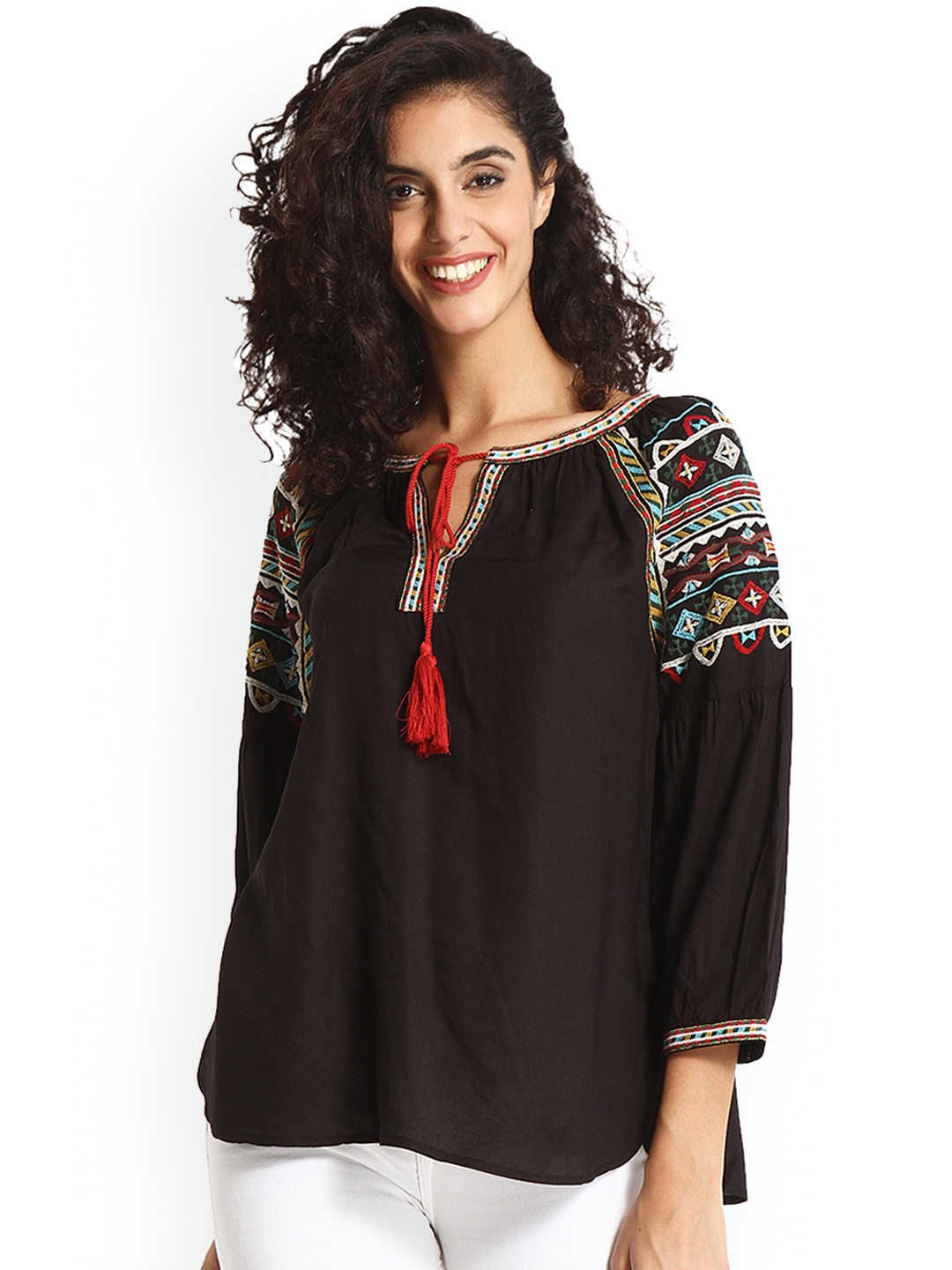 

Gipsy Women Black Solid Top