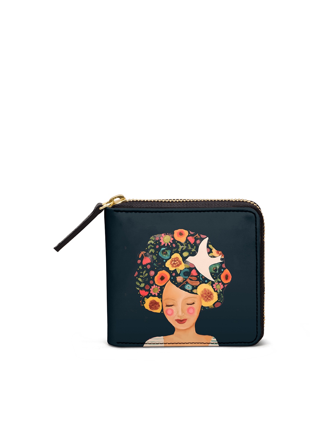 

DailyObjects Women Black Printed Zip Around Wallet