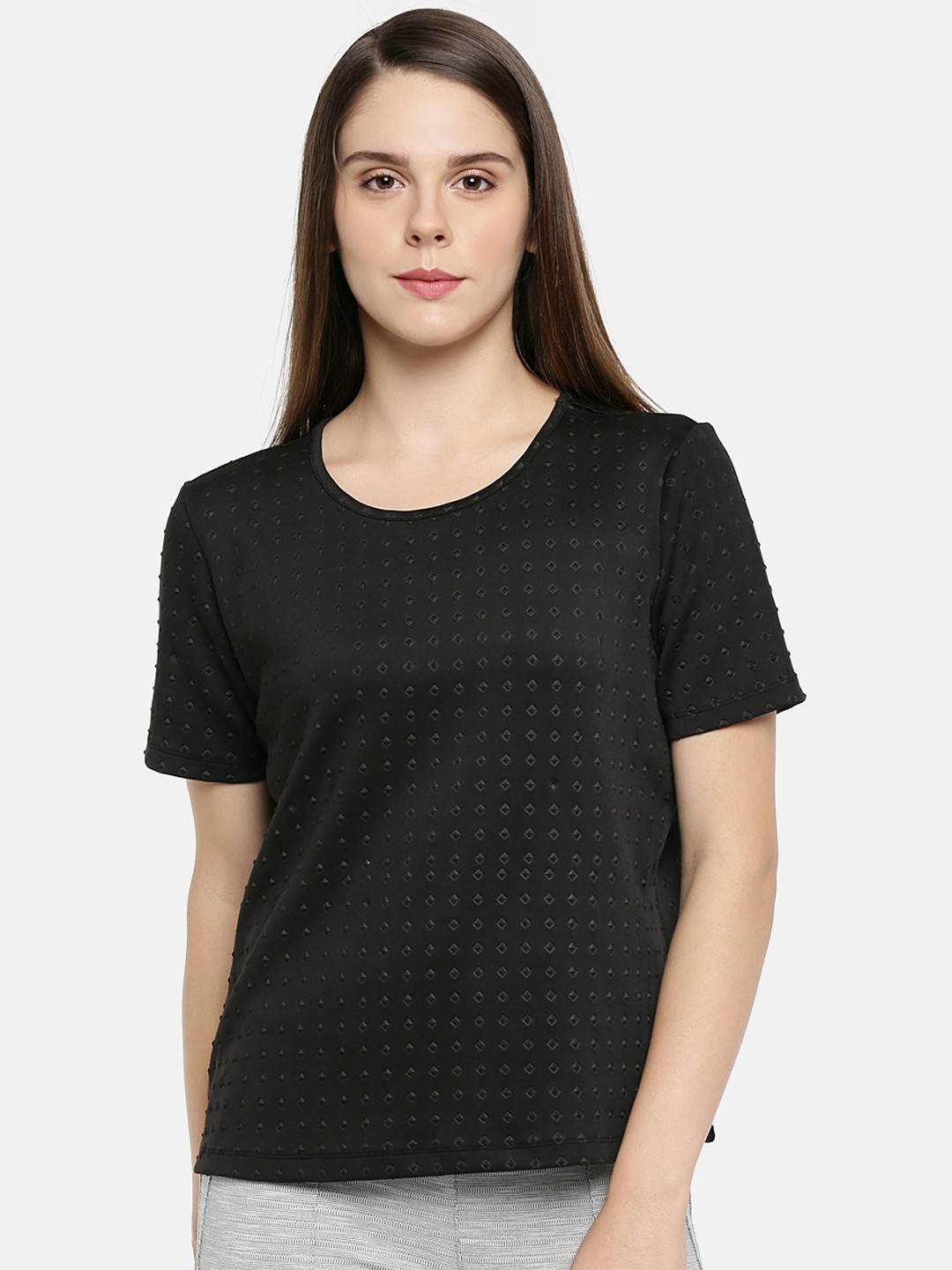 

Annabelle by Pantaloons Women Black Self Design Top