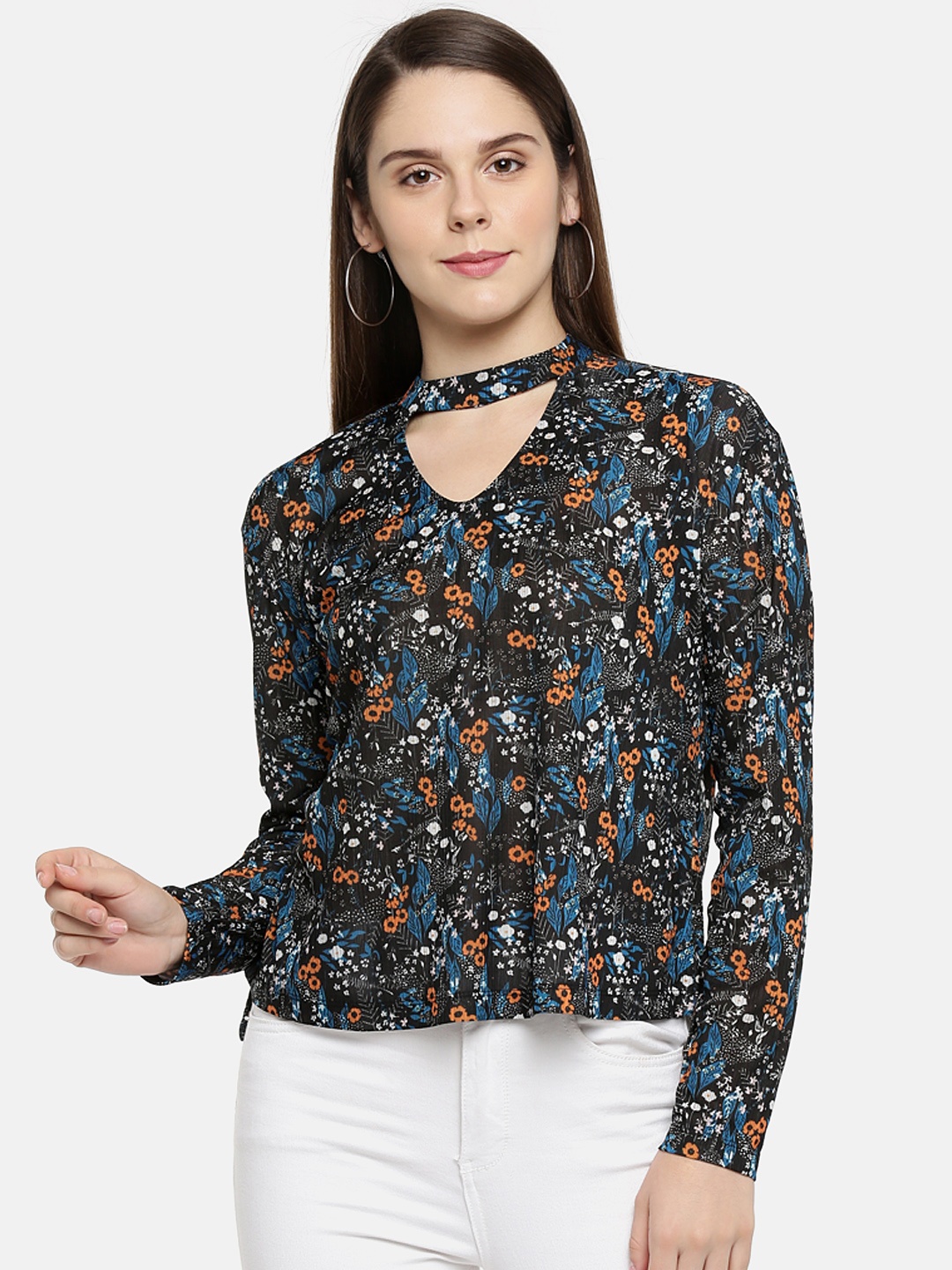 

Annabelle by Pantaloons Women Blue Printed Top