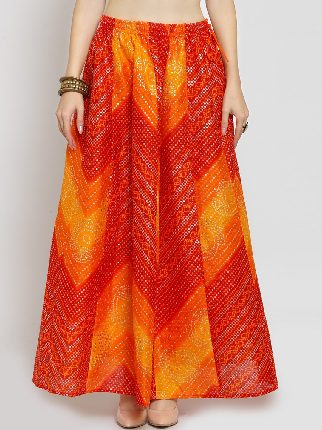 

Castle Women Yellow & Red Self-Design Flared Skirt