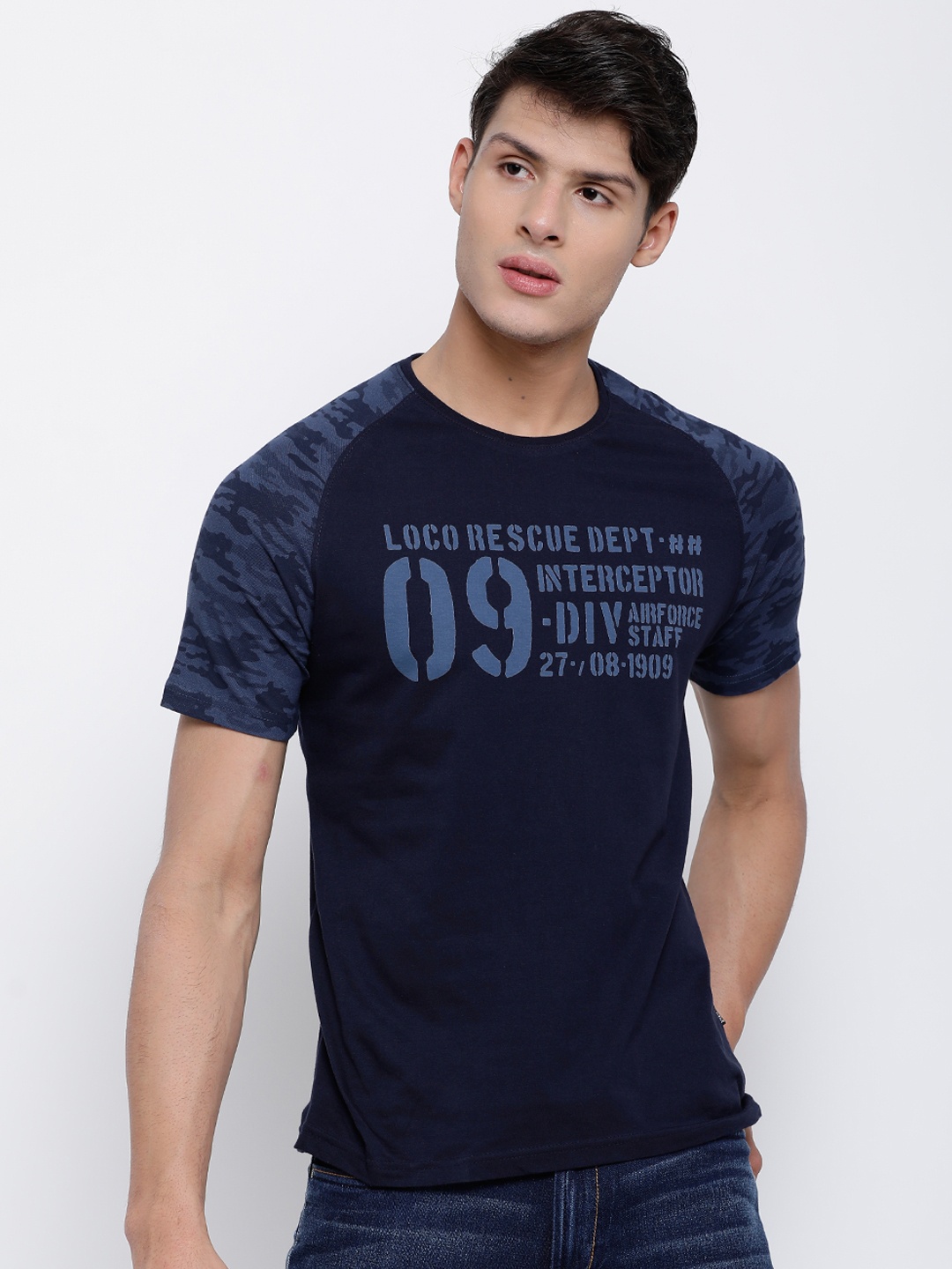 

LOCOMOTIVE Men Navy Blue T-shirt