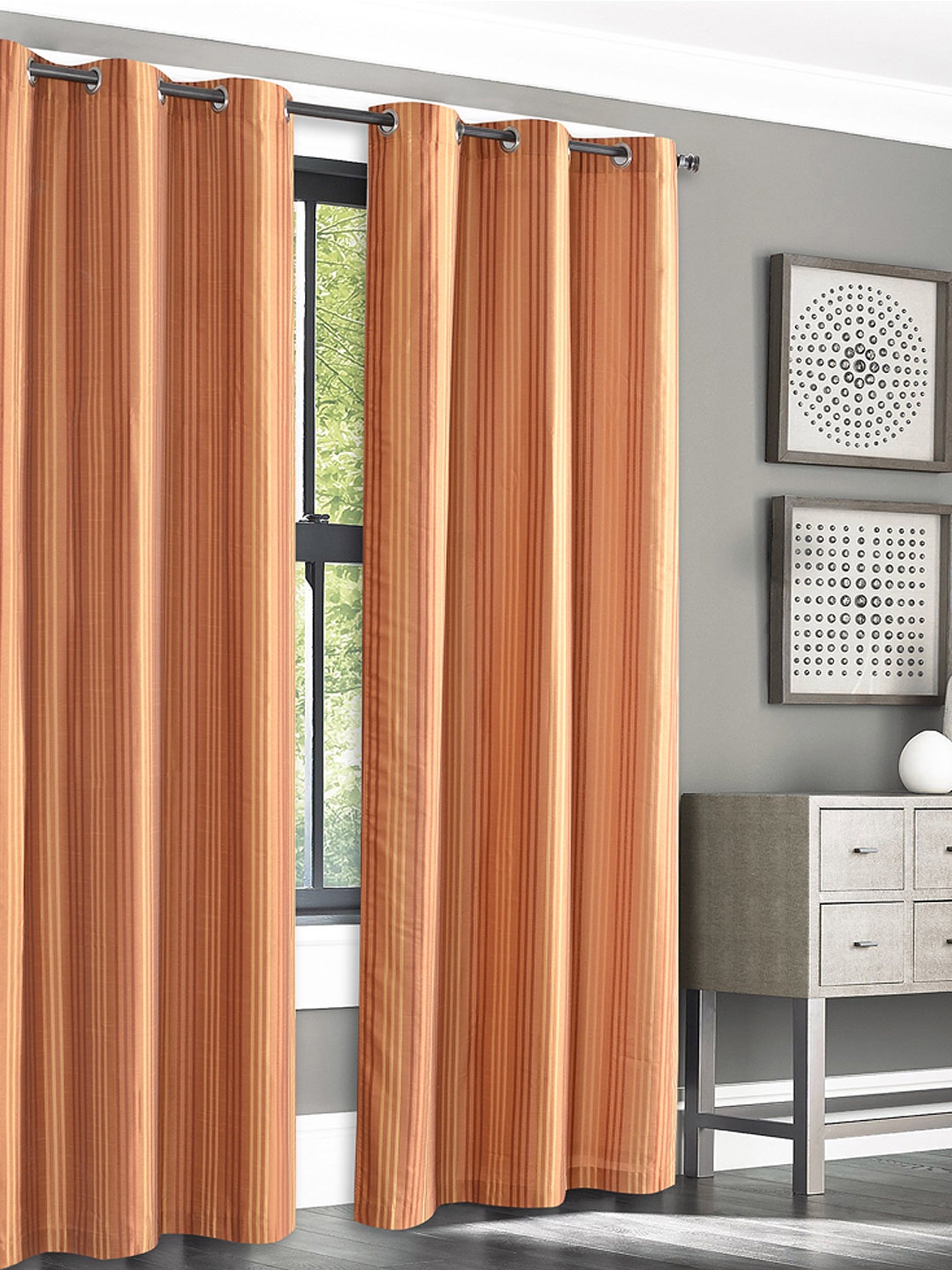 Deco Window Brown & Beige Door Curtain