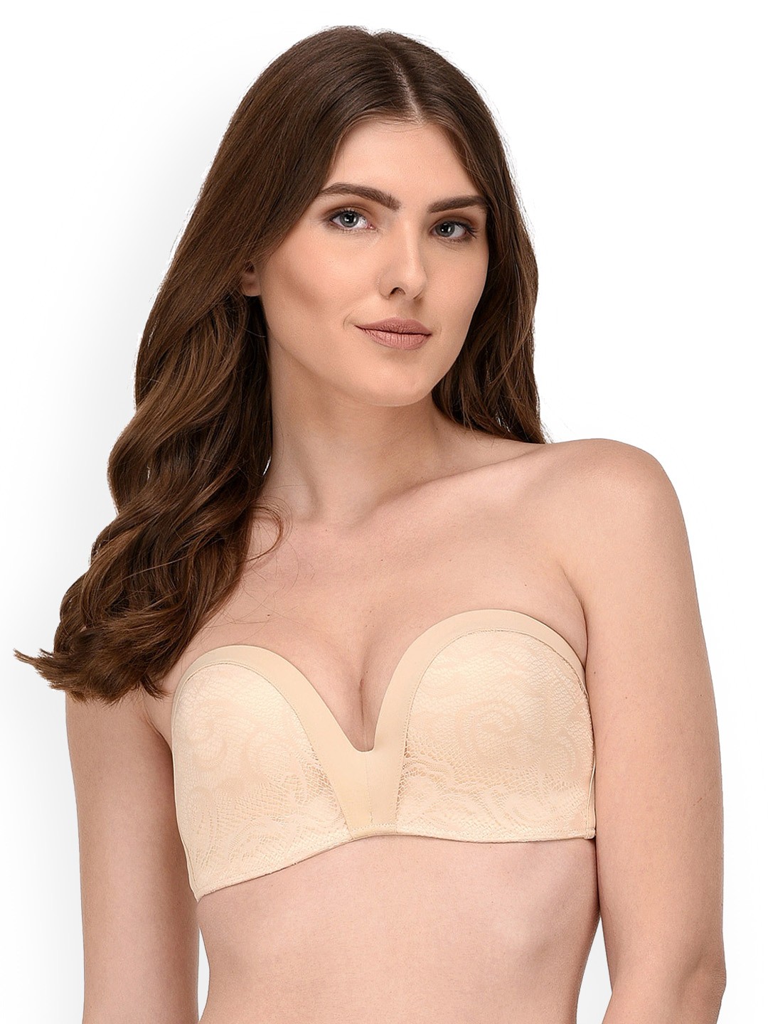 

Quttos Beige Lace Non-Wired Lightly Padded Push-Up Bra QT_BR_STPL_BEJ_36A