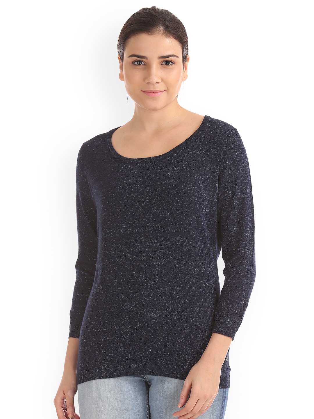 

U.S. Polo Assn. Women Navy Blue Solid Top