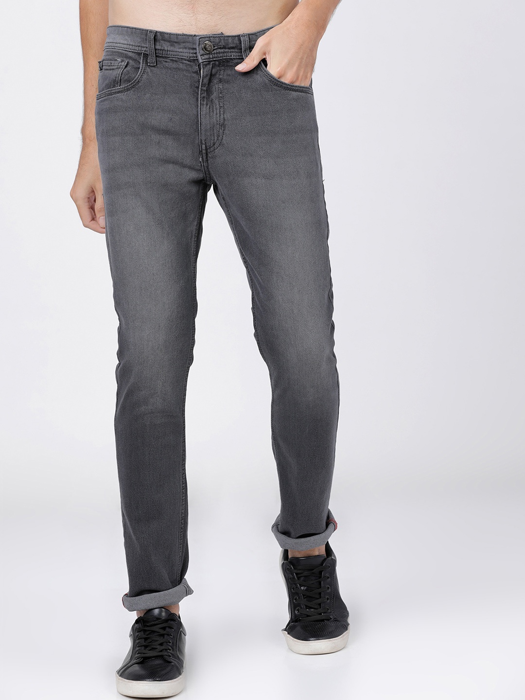 

LOCOMOTIVE Men Grey Slim Fit Mid-Rise Clean Look Stretchable Jeans