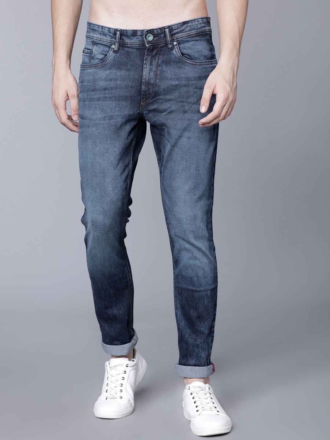 

LOCOMOTIVE Men Blue Slim Fit Mid-Rise Clean Look Stretchable Jeans