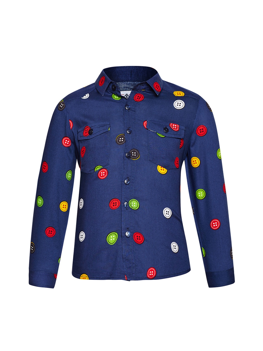 

Oxolloxo Boys Navy Blue Regular Fit Printed Casual Shirt