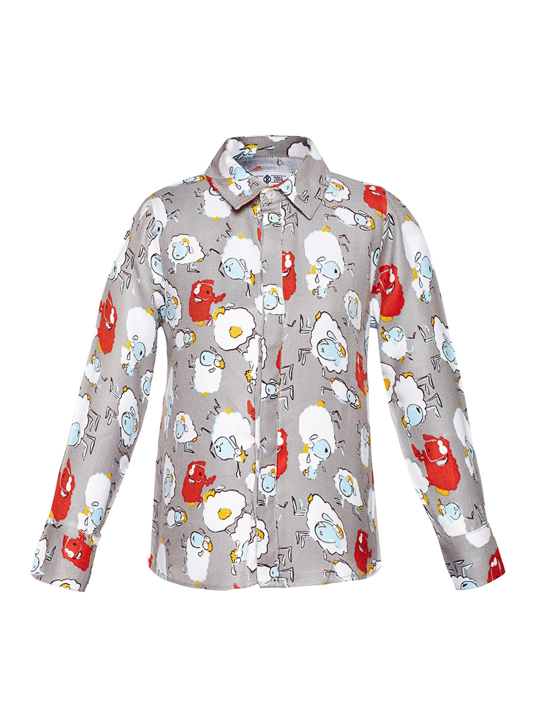 

Oxolloxo Boys Grey Regular Fit Printed Casual Shirt