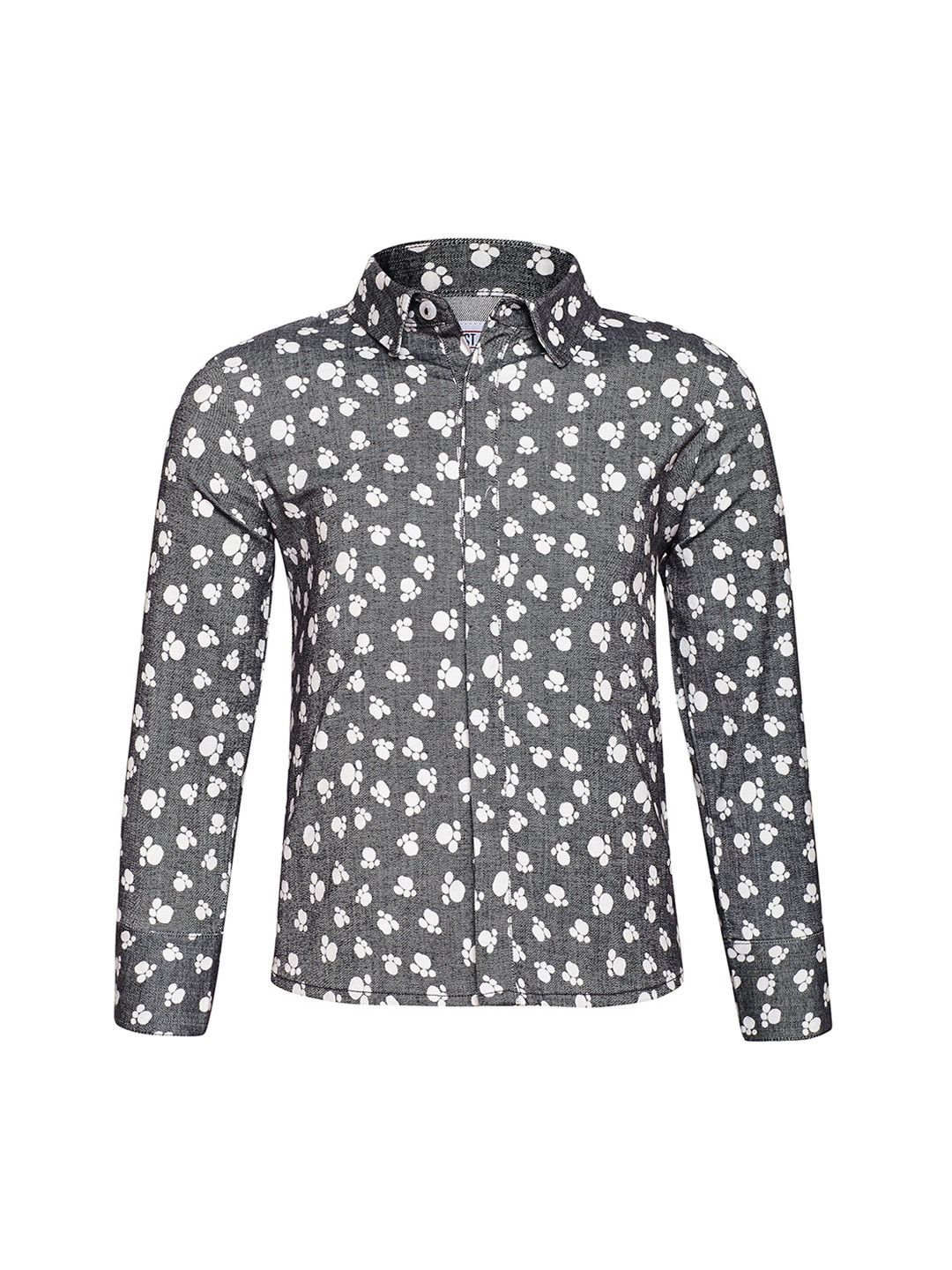 

Oxolloxo Boys Grey & White Regular Fit Printed Casual Shirt