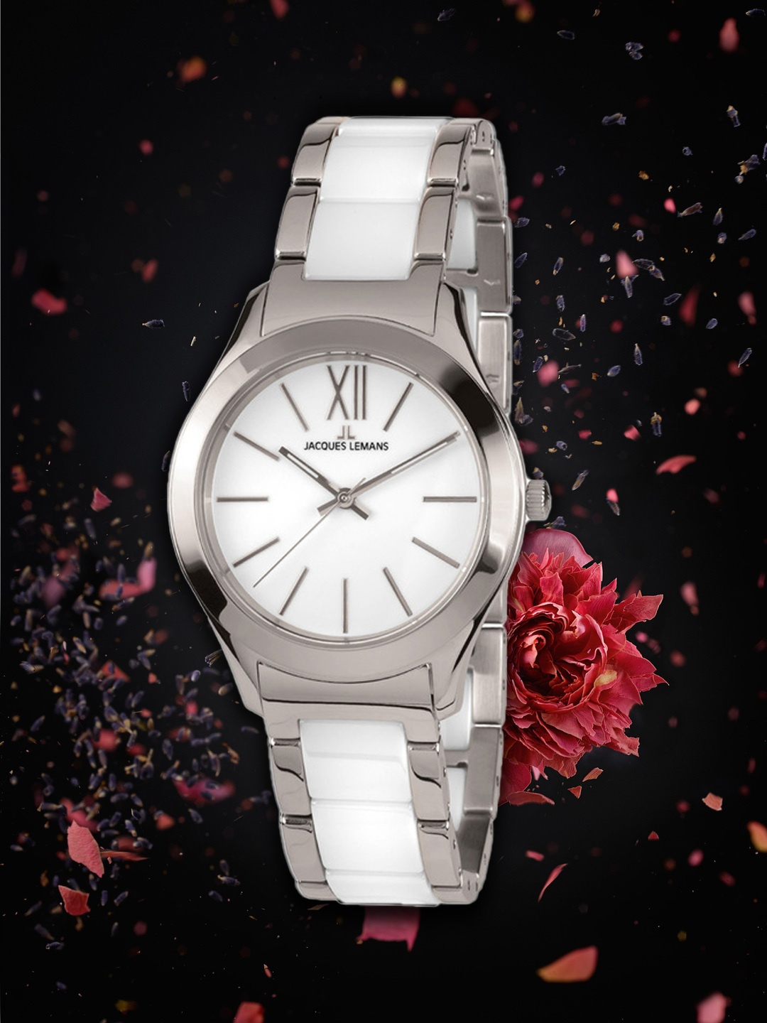 

Jacques Lemans Women White Analogue Watch 1-1796B