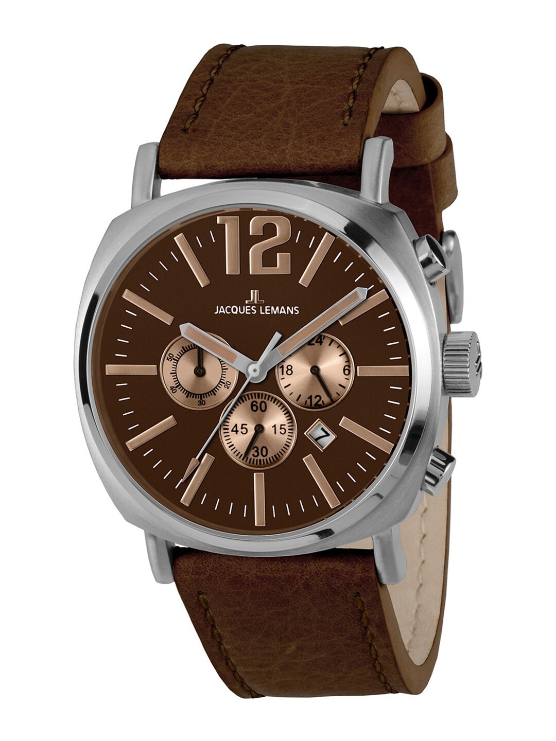 

Jacques Lemans Men Maroon Leather Analogue Watch 1-1645G