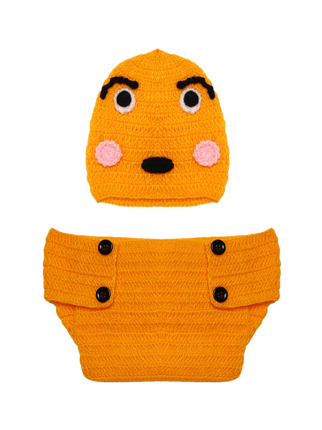 

CHUTPUT Unisex Orange Self Design Beanie