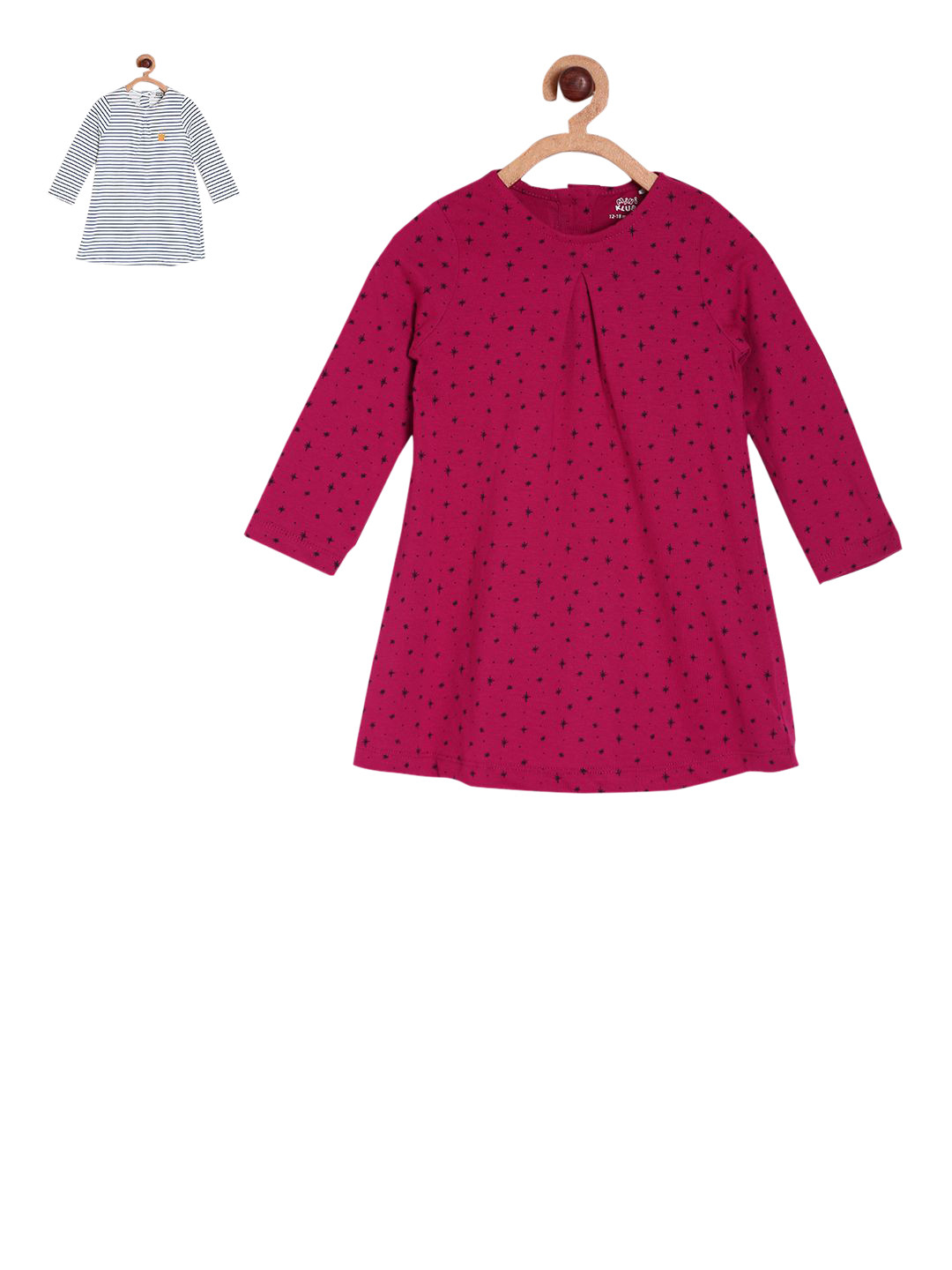 

MINI KLUB Girls Pack of 2 Printed A-Line Dresses, White