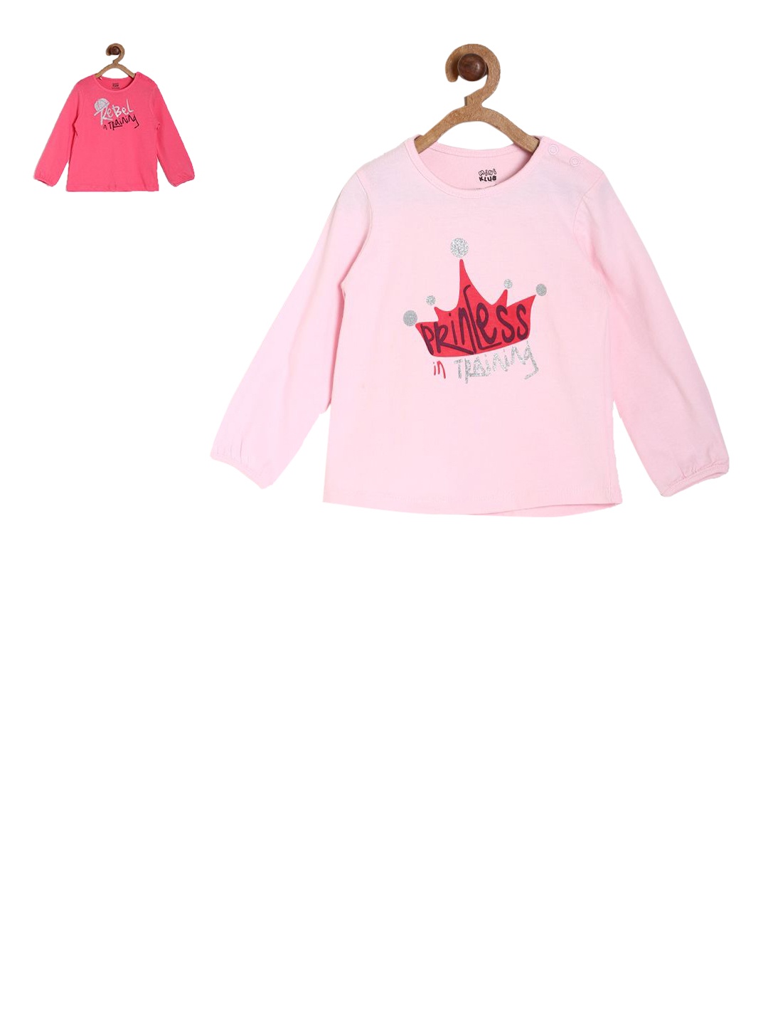 

MINI KLUB Pack of 2 Pure Cotton Tops, Pink