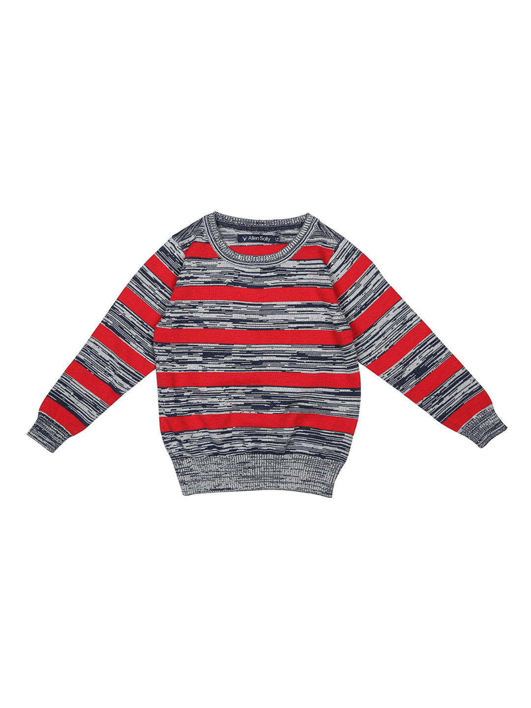 

Allen Solly Junior Boys Red & Grey Striped Pullover