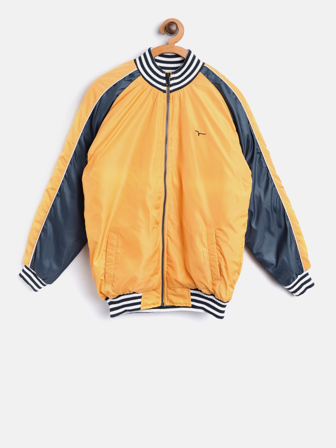 

Flying Machine Boys Yellow Solid Bomber Jacket