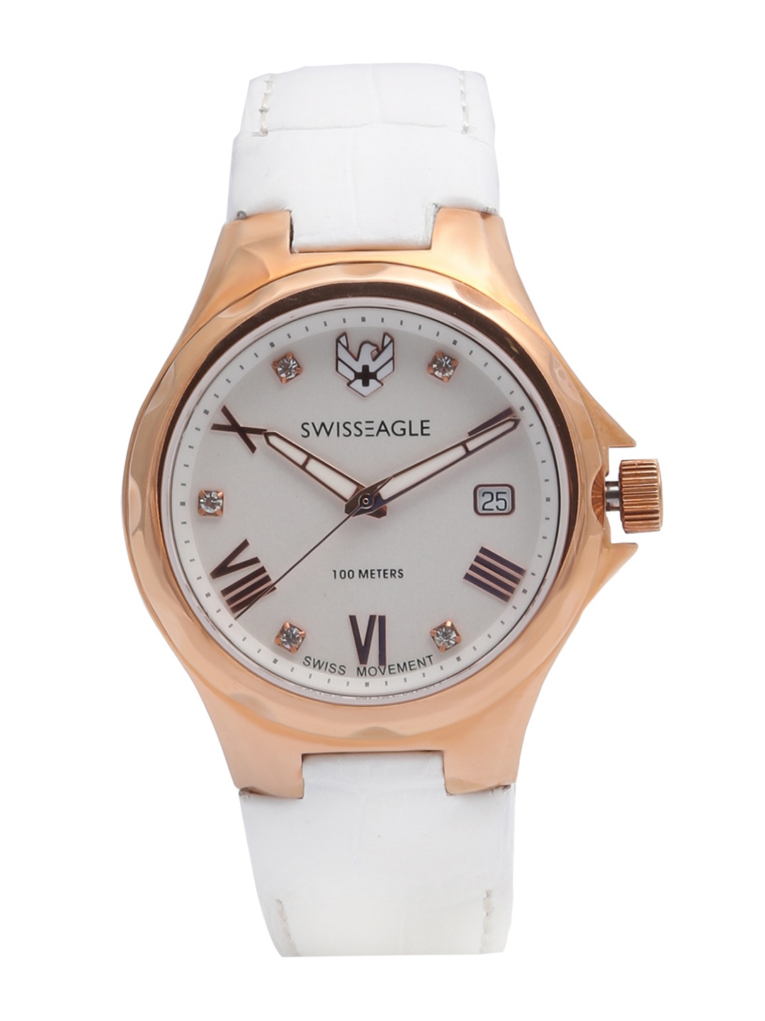 

Swiss Eagle Women Gold-Toned & White Analogue Watch SE-9133-03