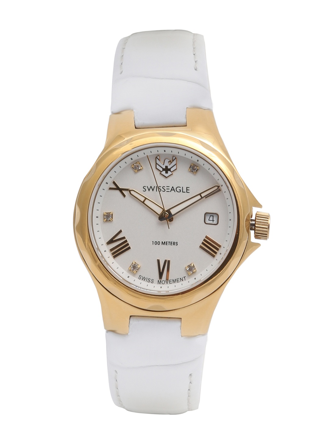 

Swiss Eagle Women Gold-Toned & White Analogue Watch SE-9133-01