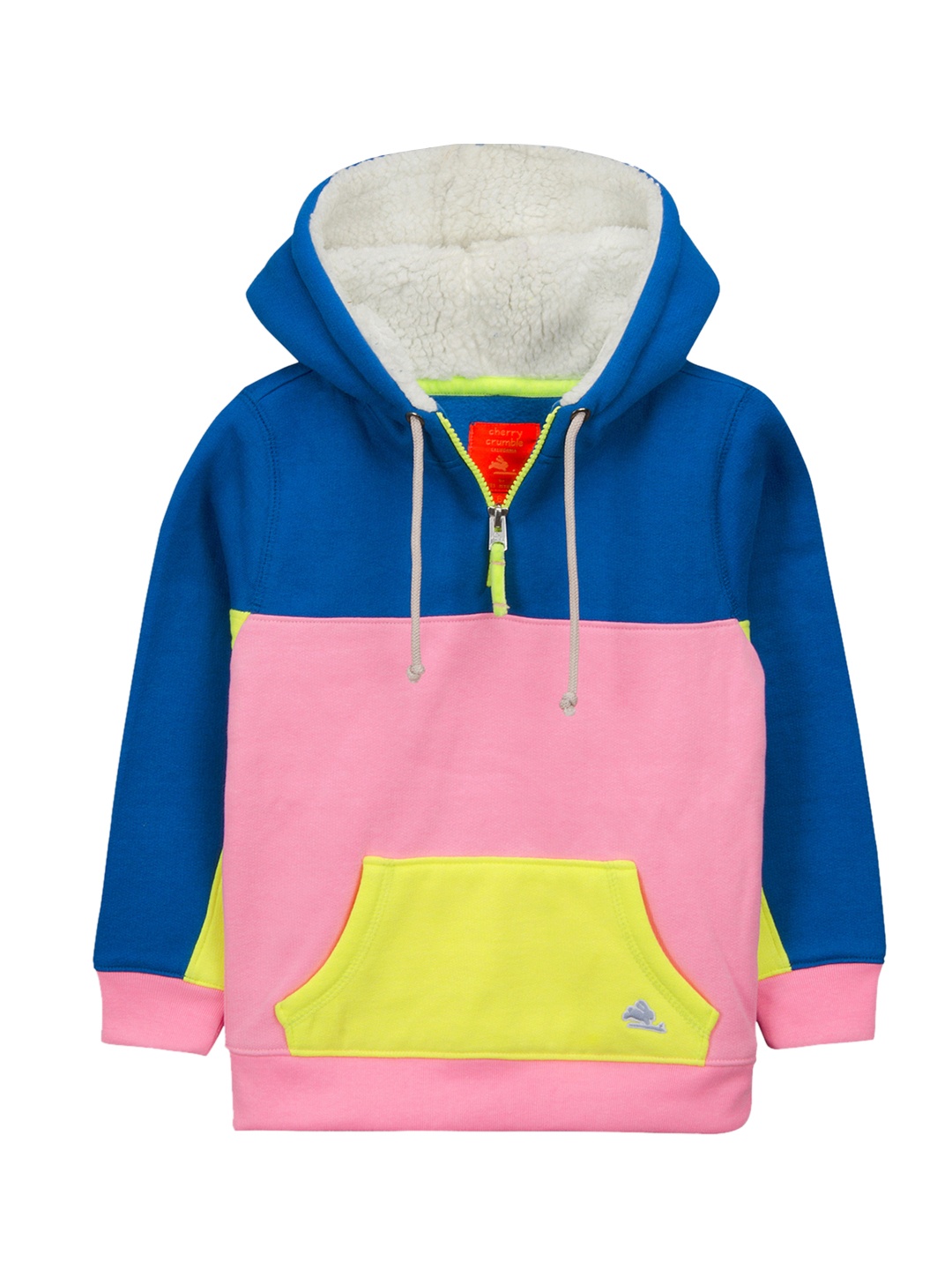 

Cherry Crumble Kids Blue & Pink Colourblocked Hooded Sweatshirt