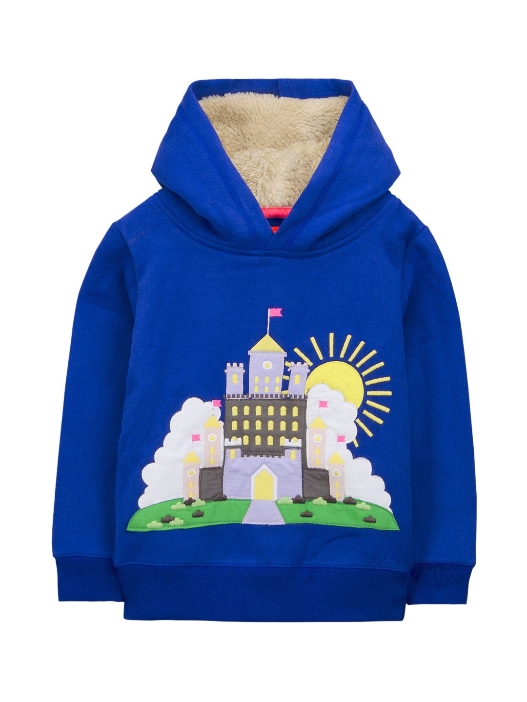 Cherry Crumble Kids Blue Colourblocked Hooded Sweatshirt