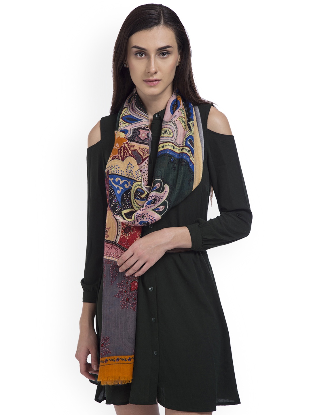 

SHINGORA Women Multicoloured Printed Woollen Stole, Multi