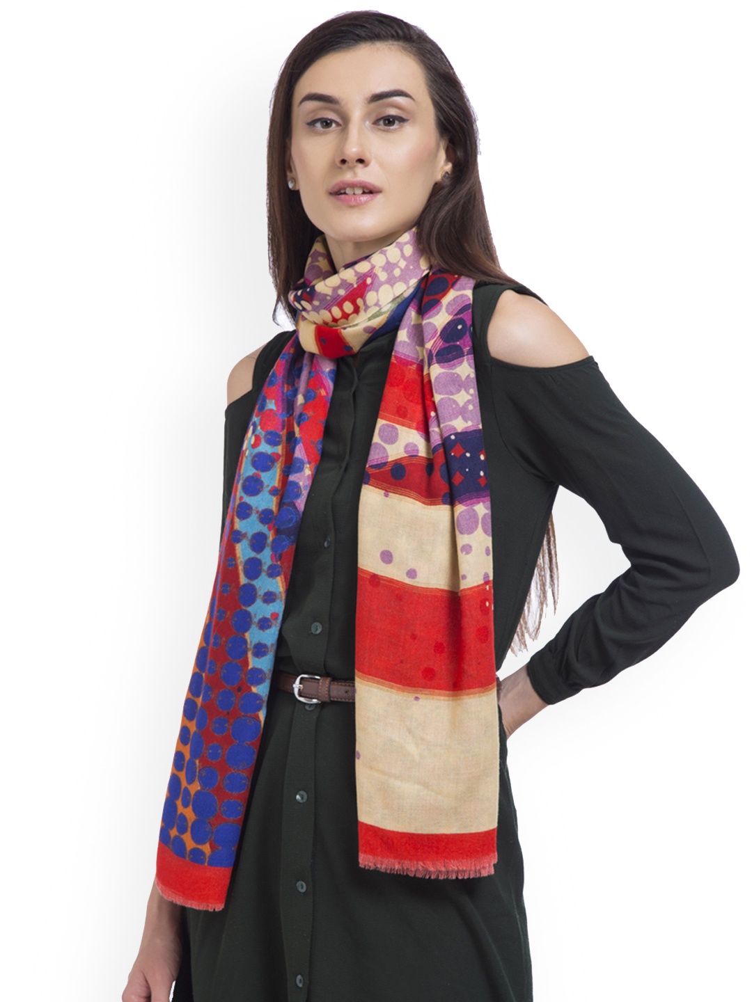 

SHINGORA Women Multicoloured Printed Woollen Shawl, Multi