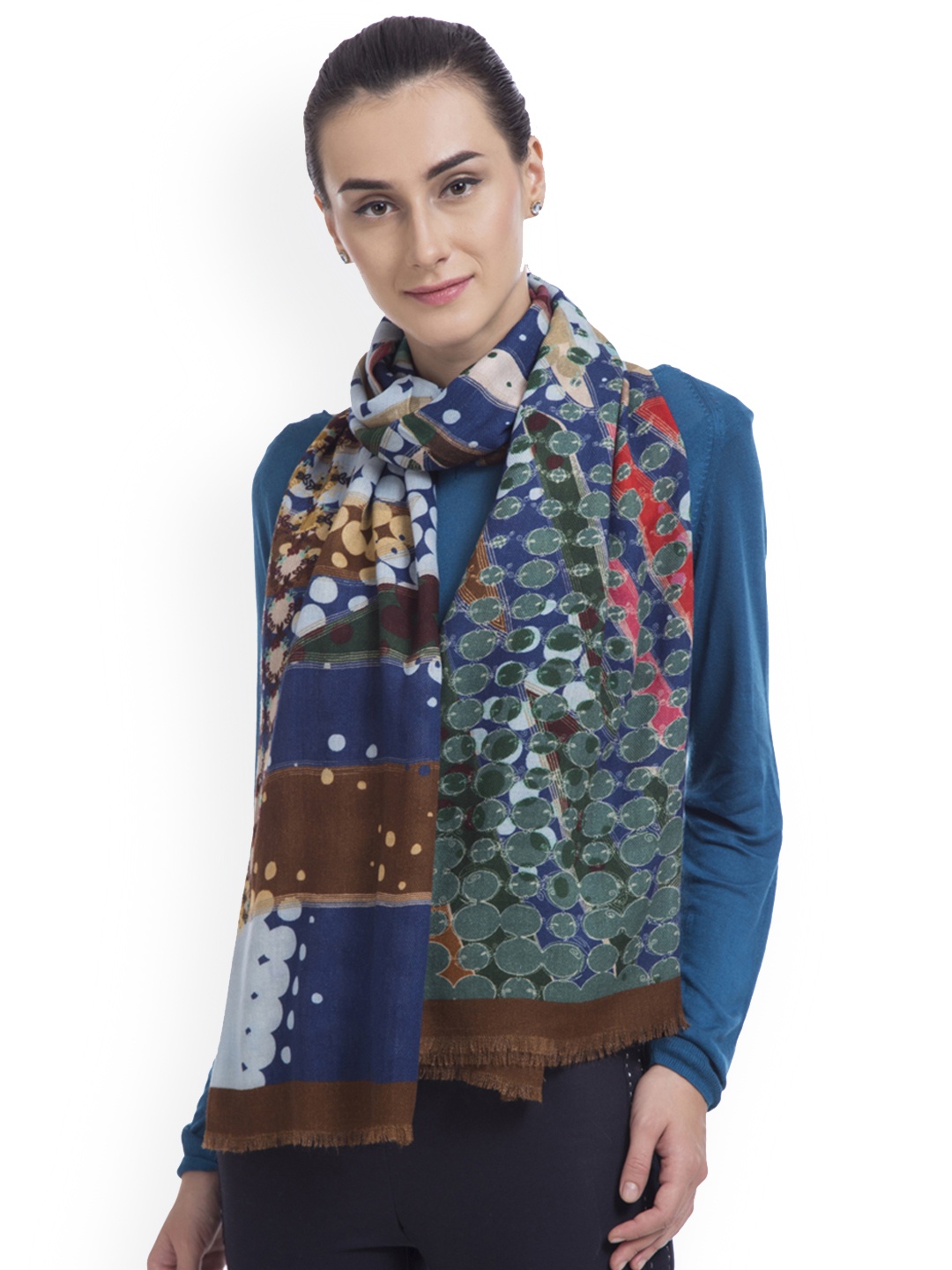 

SHINGORA Women Multicoloured Printed Woollen Shawl, Multi