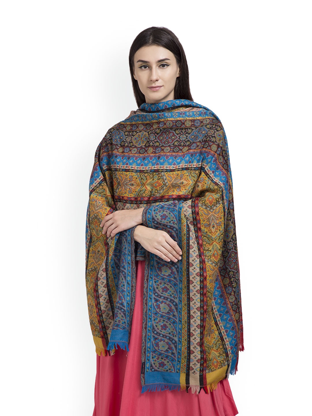 

SHINGORA Women Multicoloured Printed Woollen Shawl, Multi