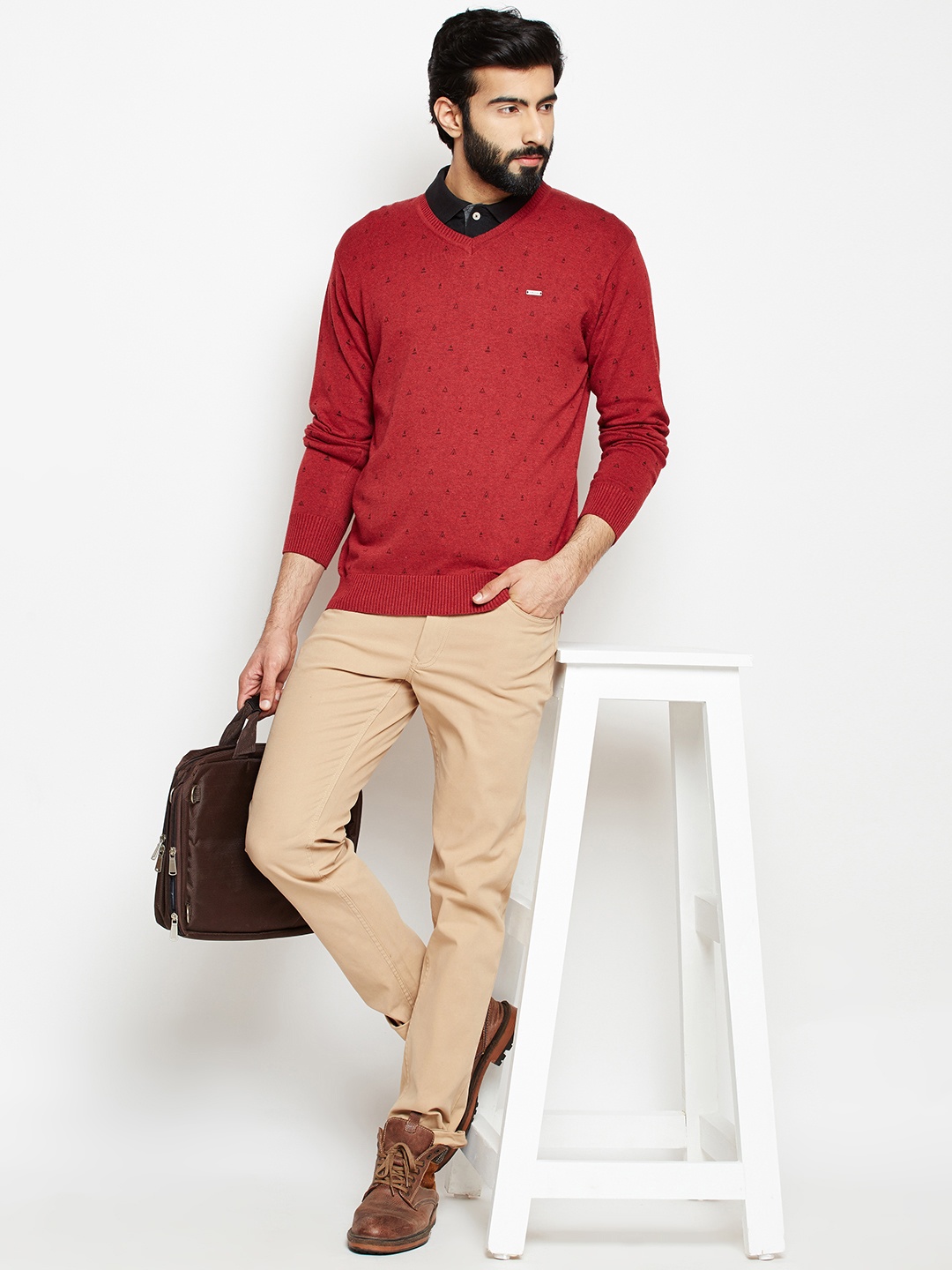 

Crimsoune Club Men Red Printed Pullover