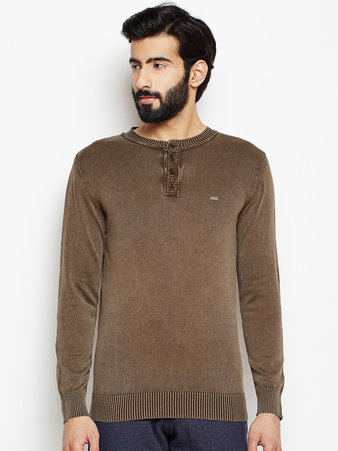 

Crimsoune Club Men Brown Solid Pullover