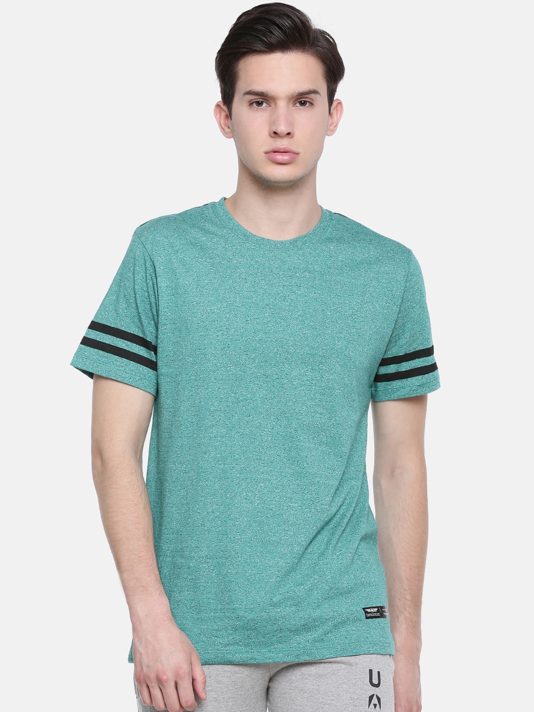 

Force NXT Men Green Solid Round Neck T-shirt
